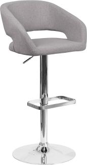Flash Furniture Barhocker mit Rückenlehne – gepolsterter Barstuhl für den Innenbereich – Tresenstuhl ideal für die Küchentheke – Grau