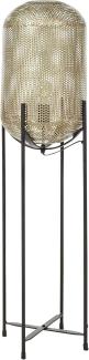 Stehlampe Metall messing schwarz 107 cm oval Gitter-Design KAMINI