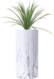 wuuhoo® Pflanzkübel Lily in weißer Marmoroptik - wetterfeste Bodenvase aus Fiberglas, Blumenkübel wetterfest für Innen & Außen mit Pflanzeinsatz, Pflanzentopf - 90 cm