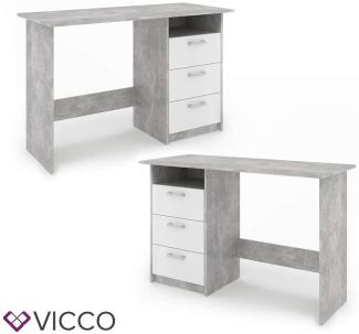 VICCO 'Meiko' Schreibtisch, Weiß/Beton