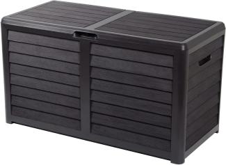 Kissenbox Baya in Holzoptik grau-braun 420 Liter Gartenkissenbox