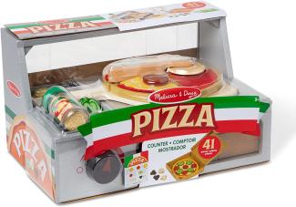 Melissa & Doug Pizza Spielzeugladen Kinder Holz Lebensmittelsets Küchenspielzeug für Mädchen & Jungen 3+ J. Holz Lebensmit