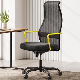 SIHOO M101C Ergonomischer Bürostuhl - Bürostuhl mit zweifachem S-förmigem Rückenlehnen-Design, großer und hoher Bürostuhl, Sitzkissen mit hoher Widerstandsfähigkeit, Computertischstuhl (Gelb)