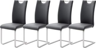 Robas Lund Esszimmerstühle 4er Set Schwarz Schwingstuhl-Set, Stuhl bis 120 kg belastbar