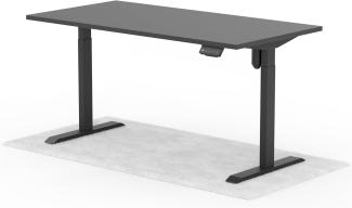elektrisch höhenverstellbarer Schreibtisch ECO 160 x 80 cm - Gestell Schwarz, Platte Anthrazit