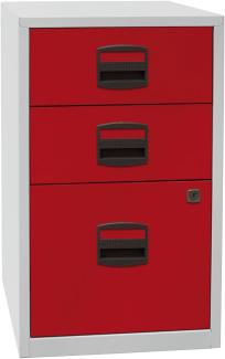 Bisley Home Schubladenschrank PFA | Home Filer 506 Korpus lichtgrau, Fronten kardinalrot - 13,650 kg