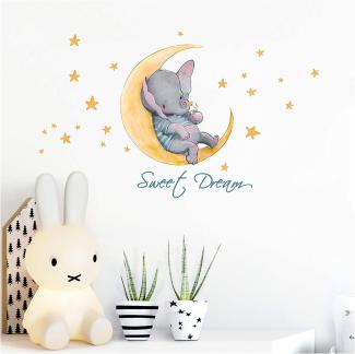 Little Deco 'Spruch: Sweet Dream Elefant und Mond' Wandtattoo