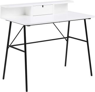 'Pascal' Schreibtisch, weiß/ schwarz, 100 x 88,8 x 55 cm