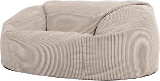 icon Riesensitzsack Flauschig „Soul“, Beige, Cord XXL Sitzsack Sofa für Erwachsene, Sitzsack Sessel mit Füllung für das Wohnzimmer