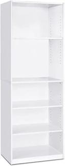 Furinno JAYA Einfaches Bücherregal, holz, Weiß, 24. 13 x 24. 13 x 180. 85 cm