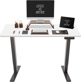 Flexispot Hemera Elektrisch Höhenverstellbarer Schreibtisch mit Tischplatte. Mit Memory-Steuerung und Softstart/-Stop& integriertes Anti-Kollisionssystem (140 x 70 cm, Schwarz+Weiß)