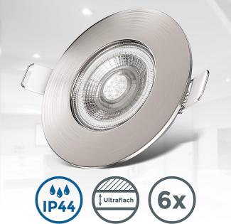 6x LED Bad Einbauspots Strahler Einbauleuchten Lampe ultraflach Deckenspots IP44