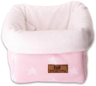 Baby's Only 913994 Aufbewahrungskorb Sterne gestrickt, 17 x 20 cm, rosa/weiß
