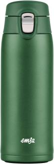 Emsa Thermobecher Travel Mug Light, Edelstahl, Kunststoff, 0,4L, leicht, Edelstahl, Klappverschluss, 100% dicht, 8h heiß/16h kalt