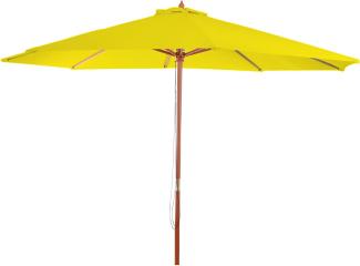 Sonnenschirm Florida, Gartenschirm Marktschirm, Ø 3,5m Polyester/Holz 7kg ~ gelb