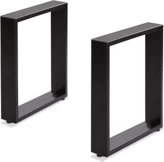 Möbel-Eins 1 Paar Gestelle für Esstische, Material Stahl, schwarz 50 cm