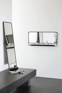 Spiegel Chic aus Metall mit Ablage in Schwarz