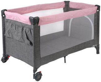 Chic 4 Baby Reisebett Luxus Melange grau-rosa