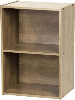 Amazon Marke - Movian Modulares Regal / Bücherregal, 2 Fächer, Basic Storage Shelf CX-2, Holz, Aschbraun, L41,5 x T29 x H59,5 cm