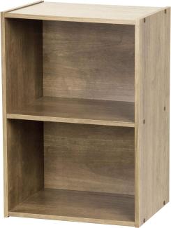 Amazon Marke - Movian Modulares Regal / Bücherregal, 2 Fächer, Basic Storage Shelf CX-2, Holz, Aschbraun, L41,5 x T29 x H59,5 cm