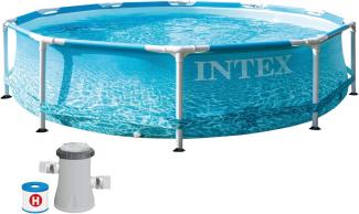 Intex Beachside Metal Frame Pool 305 x 76 cm, mit Filterpumpe - 4. 485 L