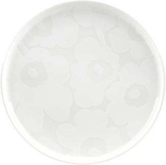 Marimekko - Oiva Unikko Speiseteller aus Steingut, 25,4 cm, Weiß
