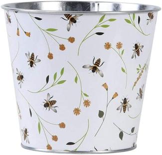 Rivanto® Blumentopf Bienenmuster Ø 15 x H 15 cm Pflanztopf Zinkeimer