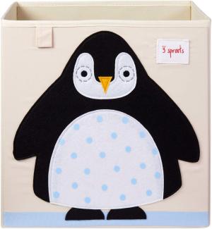 3 Sprouts Aufbewahrungsbox Ordnungskiste Pinguin 13 x 13 x 13 cm