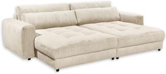 BARURA Big Sofa in Cord-Optik, Cream - Bequeme Wohnzimmer Couch mit großer Liegefläche - 292 x 90 (74) х 194 cm (B/H/T)