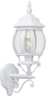 BRILLIANT Lampe Istria Außenwandleuchte stehend weiß | 1x A60, E27, 60W, geeignet für Normallampen (nicht enthalten) | IP-Schutzart: 23 - regengeschützt