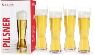 Spiegelau & Nachtmann 4-teiliges Pilsstangen-Set, Kristallglas, 425 ml, 4991970, Beer Classics