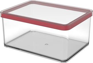 Rotho Loft rechteckige Vorratsdose 2. 25l mit Deckel und Dichtung, Kunststoff (SAN) BPA-frei, transparent/rot, 2. 25l (20. 0 x 15. 0 x 9. 6 cm)