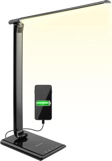 Monzana Schreibtischlampe mit USB Ladeanschluss, dimmbar, schwarz