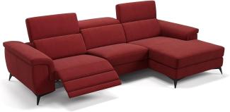 Sofanella Eckcouch AMARO Wohnlandschaft Stoffsofa Stoff in Rot M: 297 Breite x 108 Tiefe