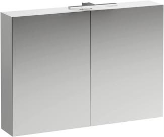 Laufen Base Spiegelschrank 1000 mm, 2 Türen, LED- Licht Element, Farbe: Snow (weiß matt) - H4028521102601