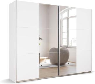 Rauch Möbel Kronach Schrank Schwebetürenschrank, 2-türig, Weiß mit 2 Spiegel, inkl. Zubehörpaket Basic 3 Kleiderstangen 3 Einlegeböden, BxHxT 261x210x59 cm