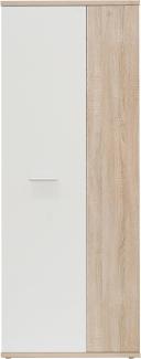 FORTE Net 106 Schuhschrank mit 2 Türen, Holzwerkstoff, Sonoma Eiche / Weiß, 68. 90 x 34. 79 x 179. 1 cm