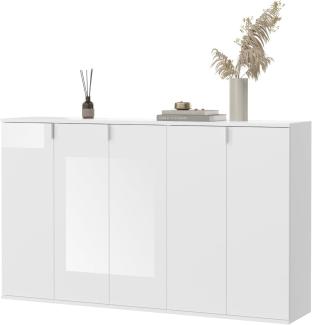 Sideboard SystemX in weiß Hochglanz 152 x 99 cm