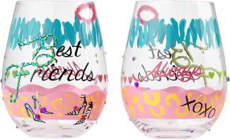 ENESCO Designs von Lolita Best Friends Weinglas Set, Multicolor
