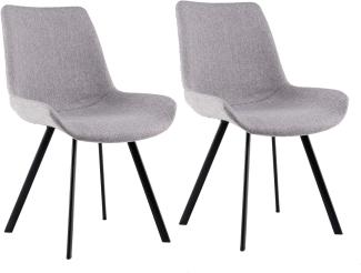 Homexperts 'ROSE' 2er Set Stuhl, Webstoff grau, B 55 x H 85 x T 62,5 cm