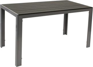 Tisch SORANO 125x70cm, Alu + Kunstholz grau