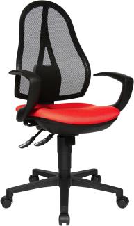 Topstar OP20QG21 Open Point SY, Bürostuhl, Schreibtischstuhl, ergonomisch, inkl. Armlehnen, Stoffbezug, rot