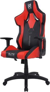 ELITE Gaming Stuhl Predator - Ergonomischer Bürostuhl - Schreibtischstuhl - Chefsessel - Sessel - Racing Gaming-Stuhl - Gamingstuhl - Drehstuhl - Chair - Kunstleder Sportsitz (Rot/Schwarz)