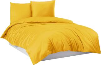 Mixibaby Bettwäsche Bettgarnitur Bettbezug 100% Baumwolle Farbe: Gelb, Größe:135 x 200 cm