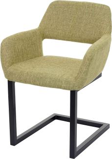 Esszimmerstuhl HWC-A50 II, Freischwinger Stuhl Küchenstuhl, Retro 50er Jahre Design ~ Stoff, hellgrün