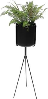 DanDiBo Blumenständer mit Topf Metall Schwarz 80 cm Blumenhocker 96022 Blumensäule Modern Pflanzenständer Pflanzenhocker