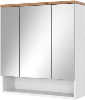 Vicco Spiegelschrank Badspiegel Wandspiegel Eden Weiß Artisan modern 70x78 cm Badezimmer Schrank Badschrank Badezimmermöbel Badmöbel 3 Türen Hochglanz