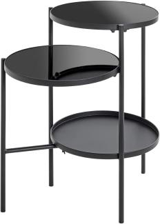 HAKU Möbel Beistelltisch, Metall, schwarz, B 56 x T 39 x H 71 cm