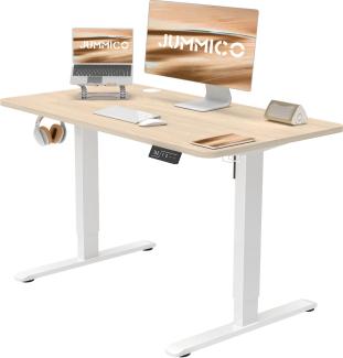 JUMMICO Schreibtisch Höhenverstellbar Elektrisch, Ergonomischer Steh-Sitz Tisch mit Tischplatte, Höhenverstellbarer Computertisch, Höhenverstellbarer Schreibtisch Adjustable Desk,100 x 60 cm, Beige