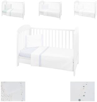 Kikkaboo Kinderbettwäsche 3tlg Decke 100 x 160 Kissen 55 x 35 Laken 120 x 60 cm weiß